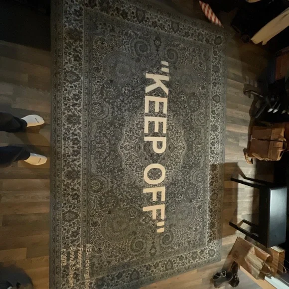 Living Room Off White Ikea Rug Retail Price Virgil Abloh X IKEA